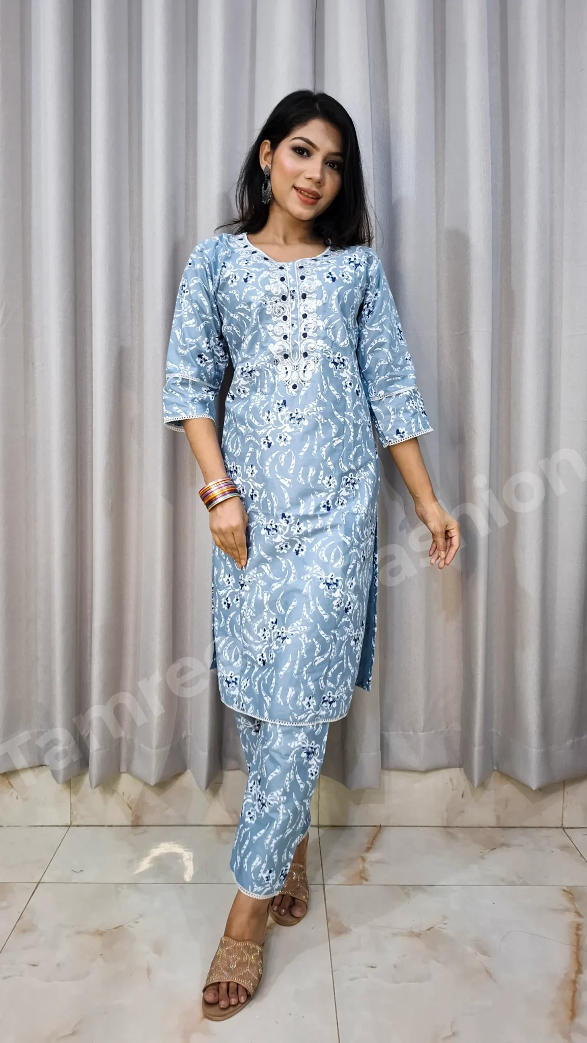 Affordable women's cotton two-piece dress Affordable women's cotton two-piece dress